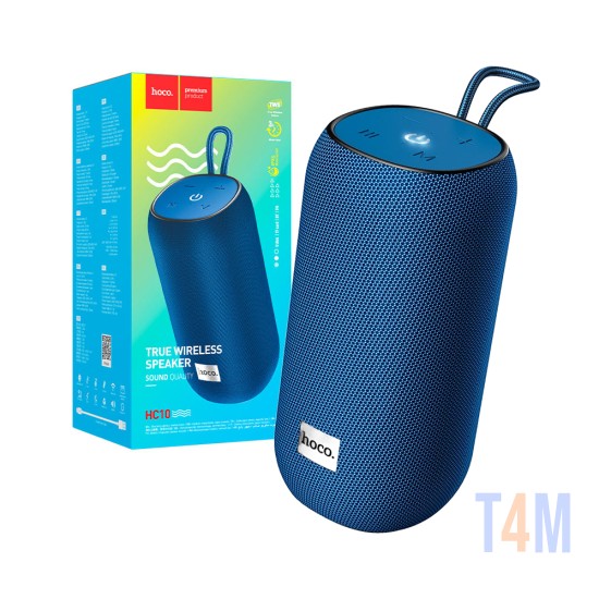 Coluna Sem Fio Portátil HC10 Sonar com AUX/FM/USB BT V5.0 1200mAh Azul Marinho